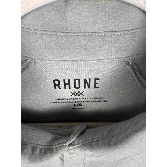 Rhone Reign Polo Shirt Mens Performance Size Large Gray Stretch Golf - Picture 2 of 6